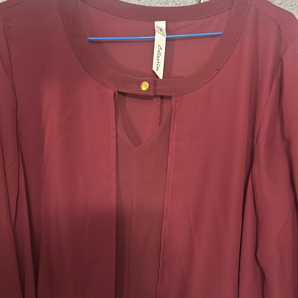Collection B Women's Deep Red Blouse